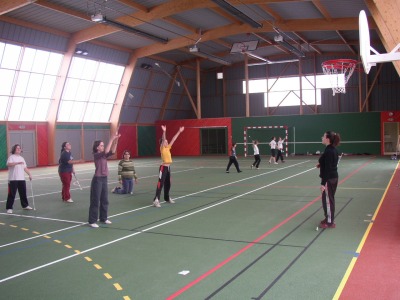 entrainement dans le nouveau gymnase de Salignac